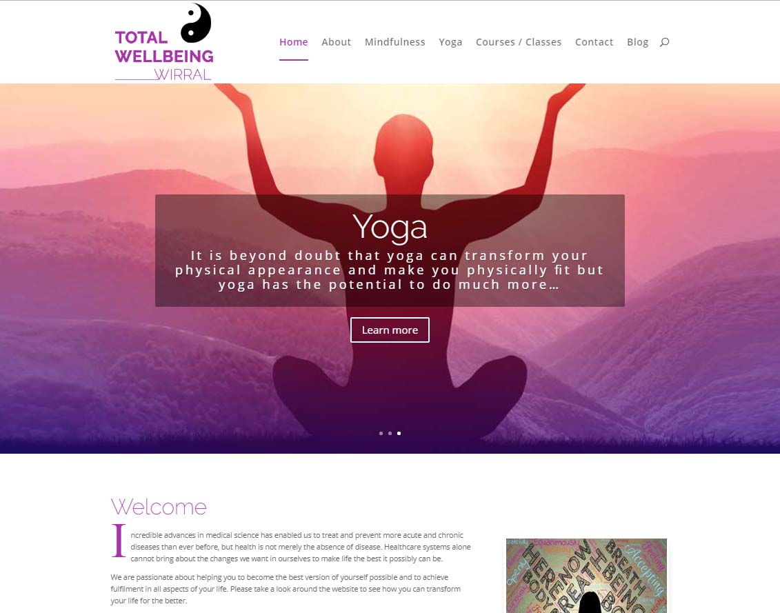 Screenshot of Total Wellbeing Wirral Website