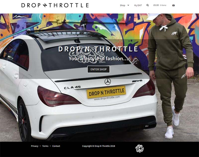 Screenshot of the Drop N Throttle Website