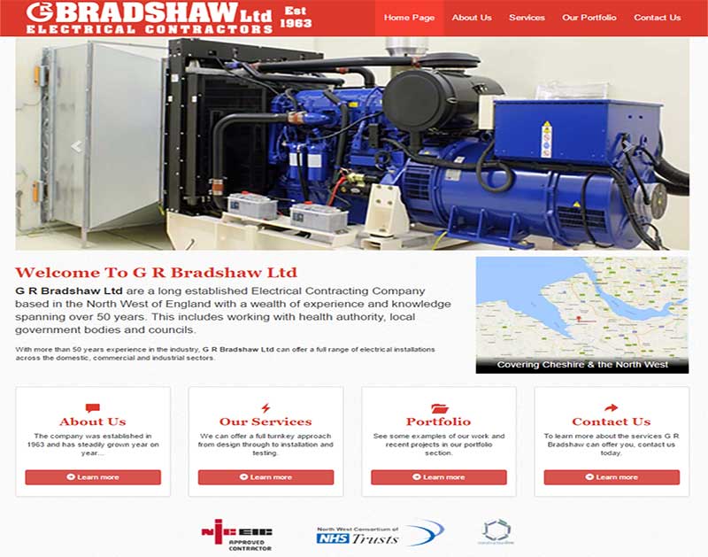 Screenshot of the G R Bradshaw Ltd Website
