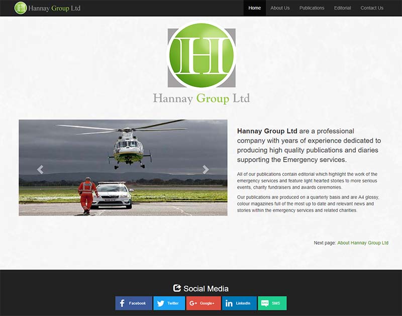 Screenshot of the Hannay Group Website