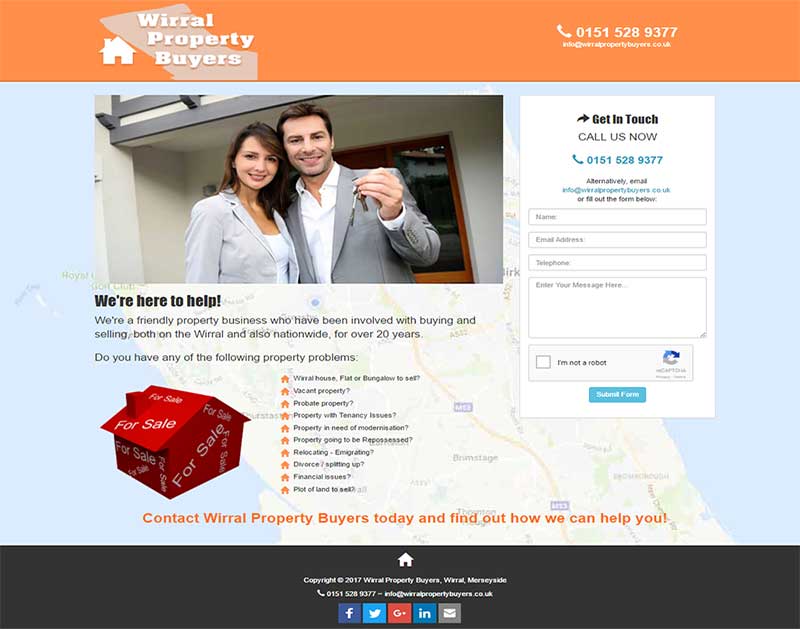 Screenshot of the Wirral Property Buyers Website