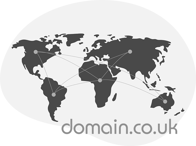 Annual Domain Renewal Included domain represented by world map with domain.co.uk