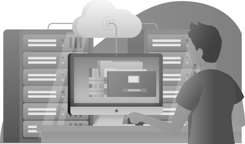 Wordpress Plugin & Theme Updates man in t-shirt working on servers