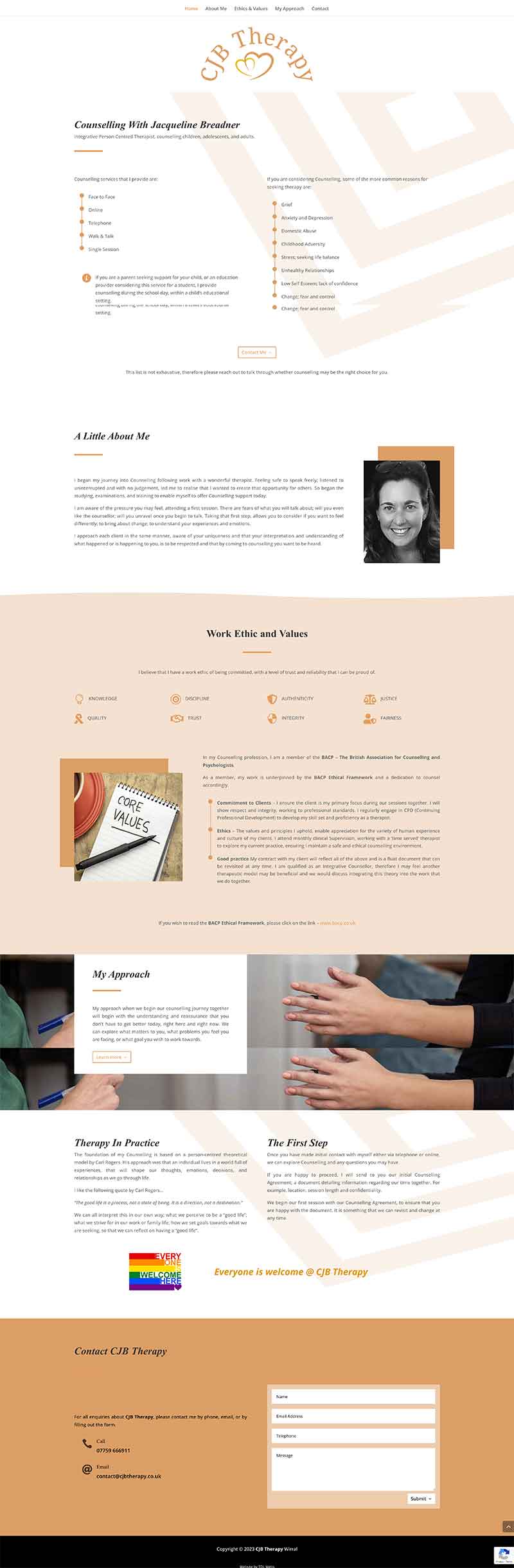 cjbtherapy Full length screenshot from the CJB Therapy website